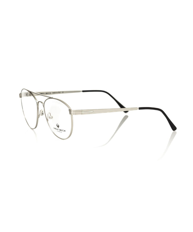 Frankie Morello Silver Metallic Mens Eyeglass Frame