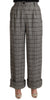 Dolce & Gabbana Gray Tartan Straight Trouser Wool Pants