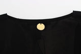 Roccobarocco Black Embellished Jersey Mini Sheath Short Dress