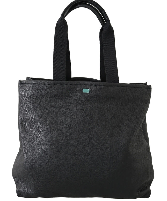 Dolce & Gabbana Black Leather Travel Shopping Gym #DGFAMILY Tote Bag