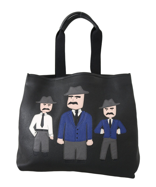 Dolce & Gabbana Black Leather Travel Shopping Gym #DGFAMILY Tote Bag