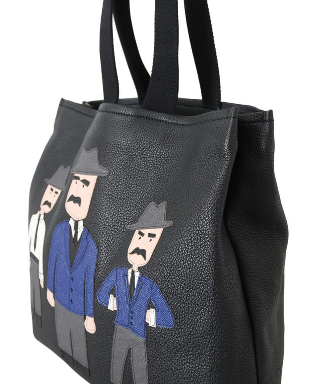 Dolce & Gabbana Black Leather Travel Shopping Gym #DGFAMILY Tote Bag