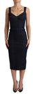 Dolce & Gabbana Dark Blue Cotton Denim Sheath Midi Dress
