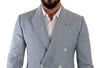 جاكيت ومعطف بليزر بقصّة Slim Fit من Dolce &amp; Gabbana باللون الأزرق من القطن والكتان