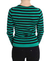 Dolce & Gabbana Green Black Silk Cashmere Sweater