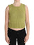 PINK MEMORIES Green Cotton Blend Knitted Sleeveless Sweater