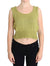 PINK MEMORIES Green Cotton Blend Knitted Sleeveless Sweater