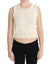 PINK MEMORIES Beige Cotton Blend Knitted Sleeveless Sweater