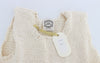 PINK MEMORIES Beige Cotton Blend Knitted Sleeveless Sweater
