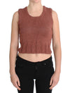 PINK MEMORIES Red Cotton Blend Knitted Sleeveless Sweater