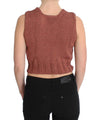 PINK MEMORIES Red Cotton Blend Knitted Sleeveless Sweater