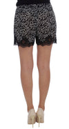 Dolce & Gabbana Black White Floral Lace Silk Sleepwear Shorts