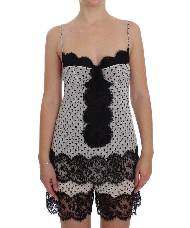 Dolce & Gabbana Black Silk Lace Babydoll Lingerie Top