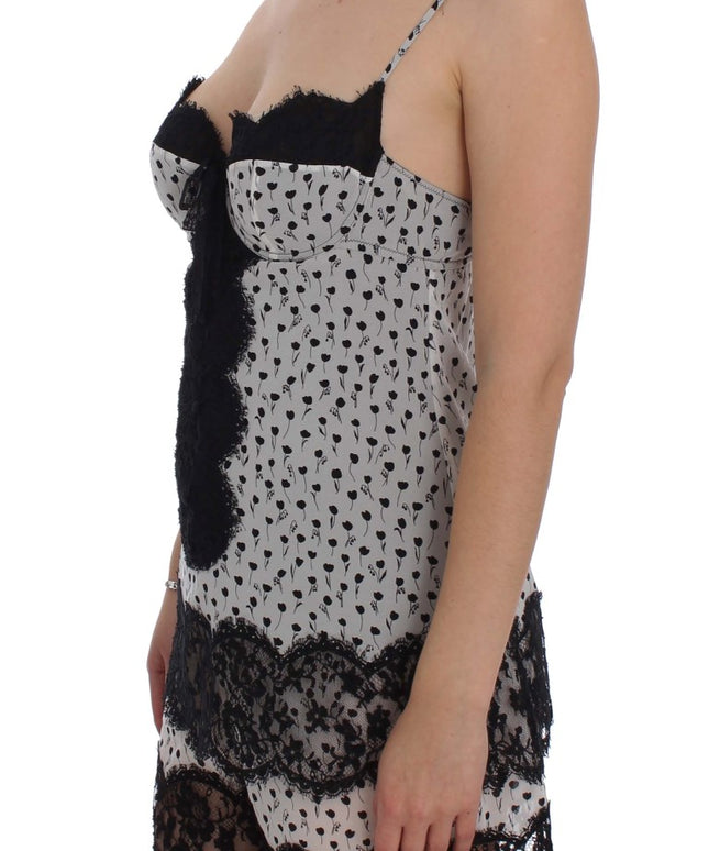 Dolce & Gabbana Black Silk Lace Babydoll Lingerie Top