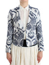 Christian Pellizzari Blue White Blazer Suit Jacket