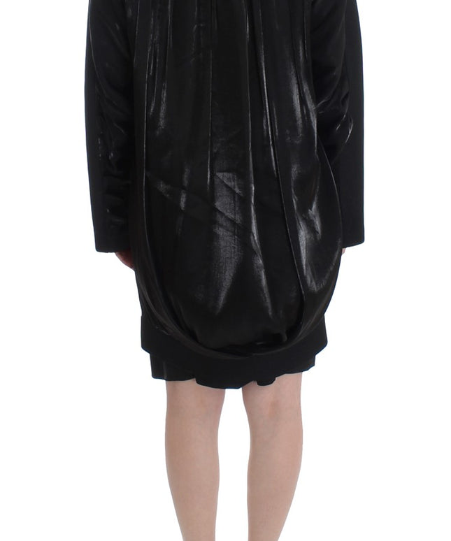 KAALE SUKTAE Black Coat Trench Long Draped Jacket Blazer