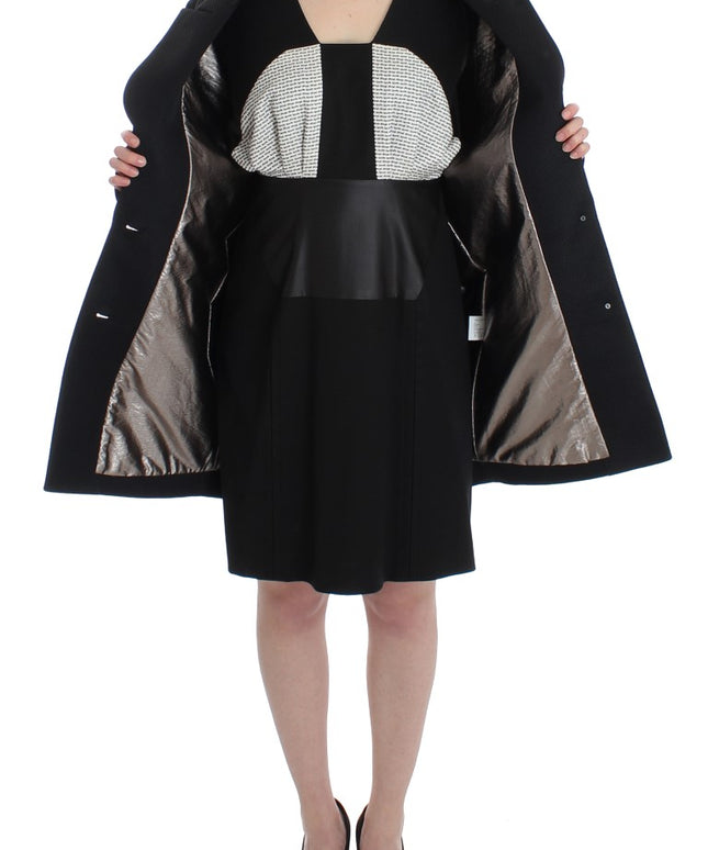 KAALE SUKTAE Black Coat Trench Long Draped Jacket Blazer