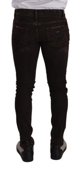 Dolce & Gabbana Brown Distressed Slim Fit Skinny Denim Jeans