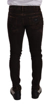 Dolce & Gabbana Brown Distressed Slim Fit Skinny Denim Jeans