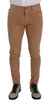 Dolce & Gabbana Brown Corduroy Cotton Skinny Slim Fit Jeans