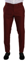 Dolce & Gabbana Red Cashmere Silk Dress Men Trouser Pants