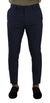 Dolce & Gabbana Dark Blue Wool Skinny Formal Dress Pants