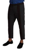 Dolce & Gabbana Gray Bordeaux Striped Cropped Trouser Pants