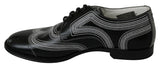 Dolce & Gabbana Black Leather Derby Formal White Lace Shoes