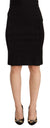 GF Ferre Black High Waist Viscose Knee Length Pencil Cut Skirt