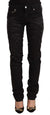 Just Cavalli Black Mid Waist Embellished Skinny Jeans