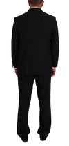 Domenico Tagliente Black Polyester Single Breasted Formal Suit