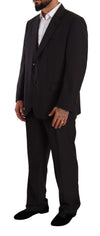 Domenico Tagliente Gray Polyester Single Breasted Formal Suit