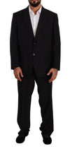 Domenico Tagliente Black Polyester Single Breasted Formal Suit
