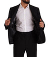 Domenico Tagliente Black Polyester Single Breasted Formal Suit