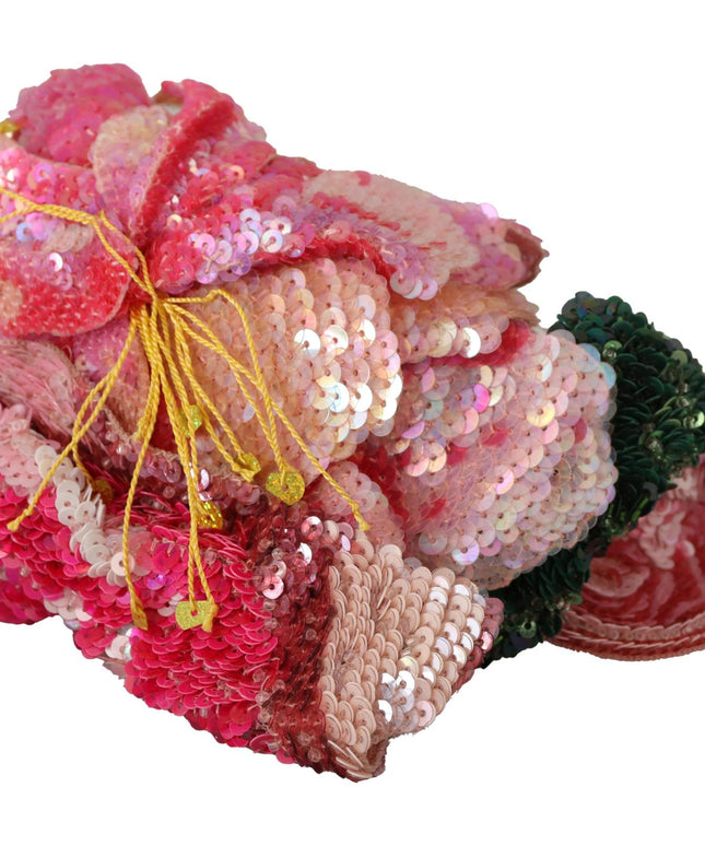 Dolce & Gabbana Multicolor Sequined Lurex Black Hair Headband