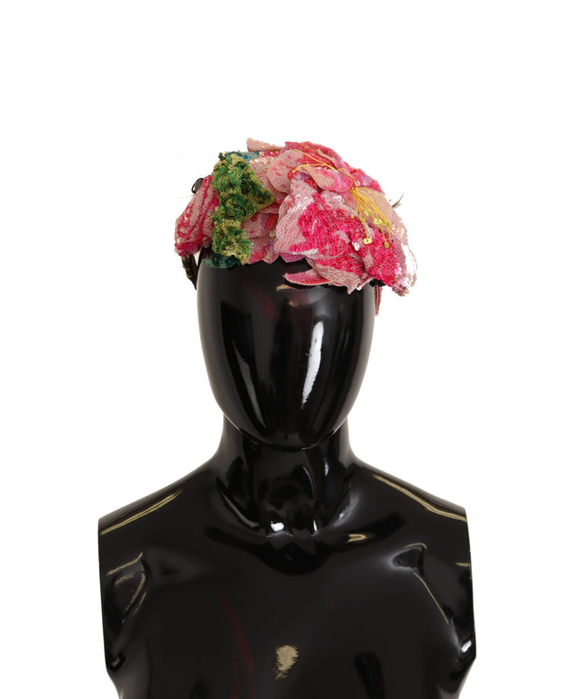 Dolce & Gabbana Multicolor Sequined Lurex Black Hair Headband
