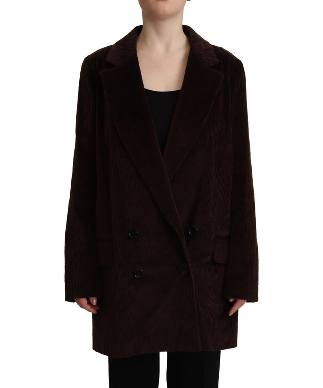 Dolce & Gabbana Bordeaux Corduroy Cotton Blazer Oversized Jacket