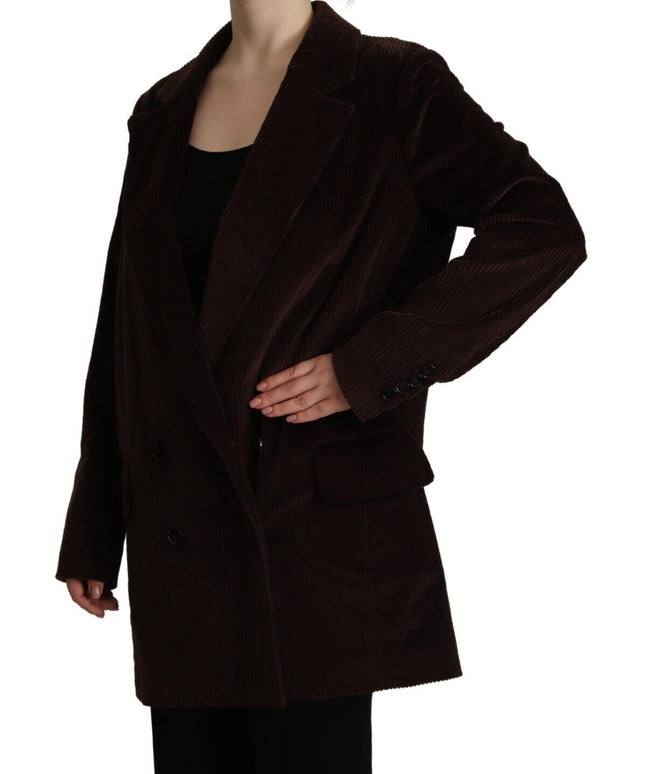Dolce & Gabbana Bordeaux Corduroy Cotton Blazer Oversized Jacket