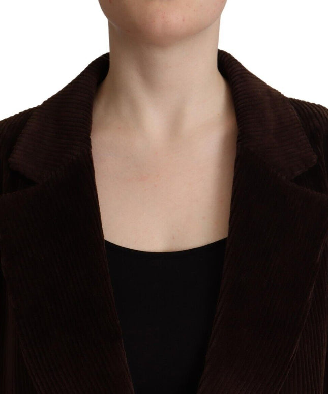 Dolce & Gabbana Bordeaux Corduroy Cotton Blazer Oversized Jacket