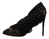 Dolce & Gabbana Black Stretch Socks Taormina Lace Boots Shoes