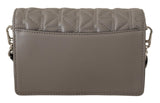 Karl Lagerfeld Elegant Grey Leather Crossbody Bag