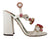 Dolce & Gabbana White Leather Crystal Keira Heels Sandals Shoes