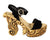 Dolce & Gabbana Black Gold Baroque Velvet Heels Crystal Shoes