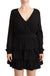 Liu Jo Black Polyester Long Sleeves V-neck Mini A-line Dress