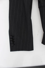 Dolce & Gabbana Gray Striped Slim Fit Wool Blazer