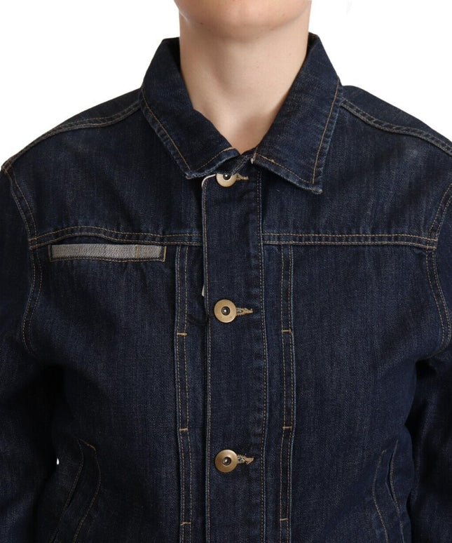 Master Coat Dark Blue Button Down Long Sleeves Denim Jacket