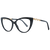 نظارات شمسية أنيقة بتصميم عين القطة باللون الأسود من سواروفسكي