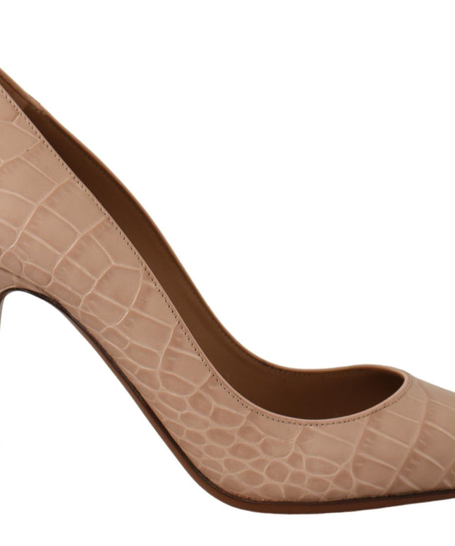 Dolce & Gabbana Beige Nude Leather BELLUCCI Heels Pumps Shoes