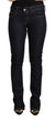 GF Ferre Black Cotton Stretch Low Waist Skinny Denim Jeans