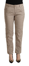 بنطلون كاجوال من Acht Beige Tencel متوسط الخصر